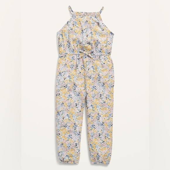 Old Navy Pants - Old Navy | Floral Jumpsuit with Yellow and Blue Accents